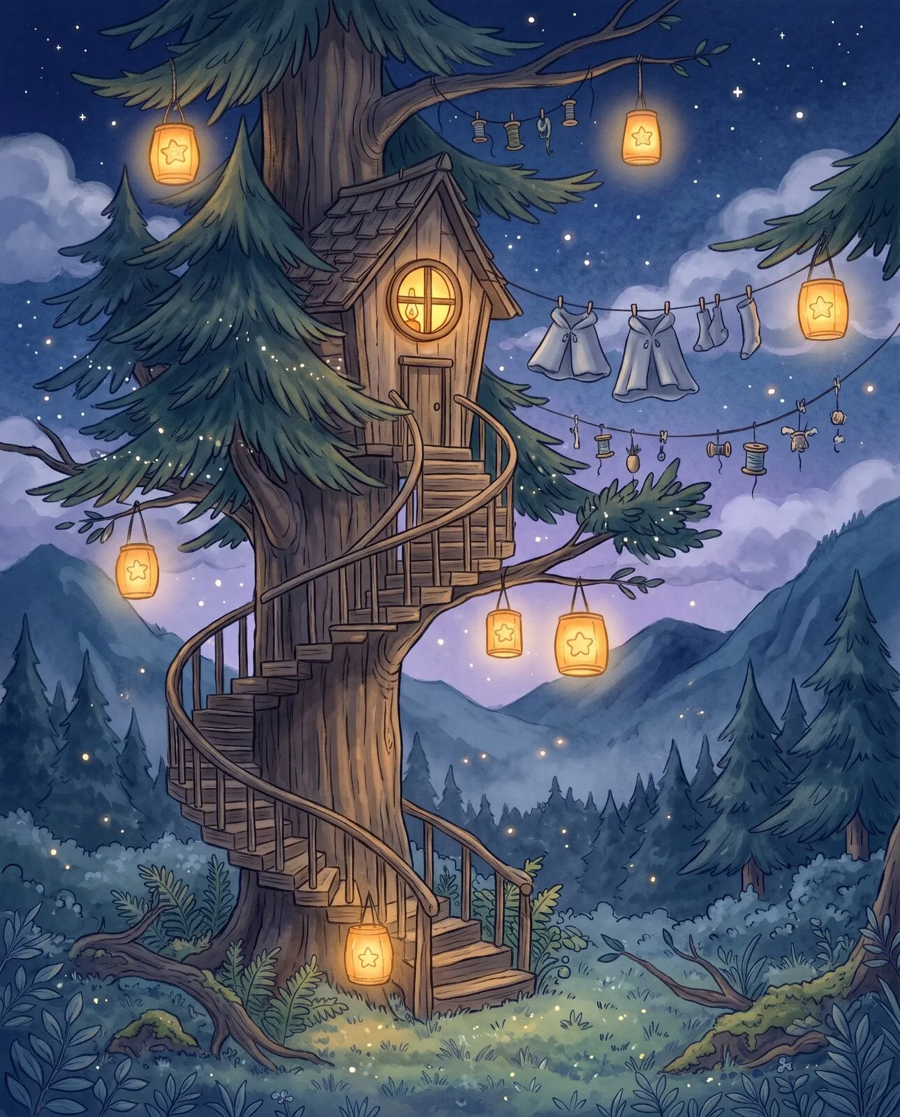 Ilustração: Casa da Árvore da Lina